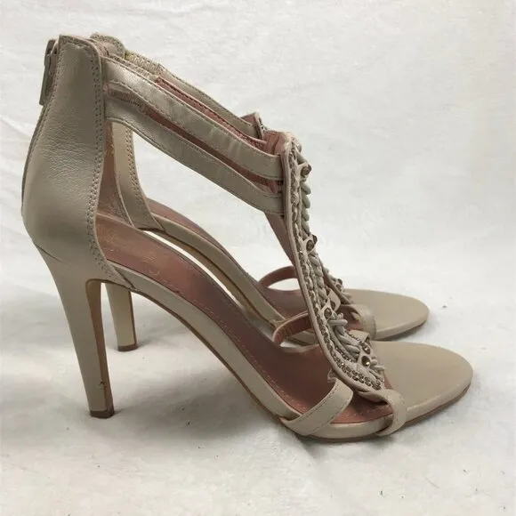 Women's VINCE CAMUTO Elegant Sandal Heel Zip Cream 7.5 M