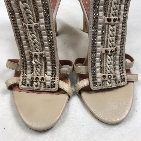 Women's VINCE CAMUTO Elegant Sandal Heel Zip Cream 7.5 M