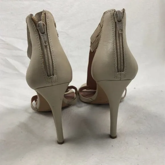 Women's VINCE CAMUTO Elegant Sandal Heel Zip Cream 7.5 M