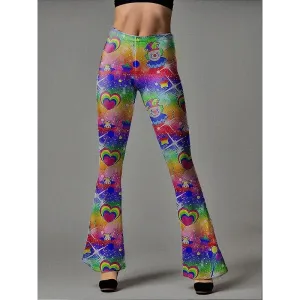 Y2K High Waisted Flare Bottoms Leggings in Stretchy Fabric